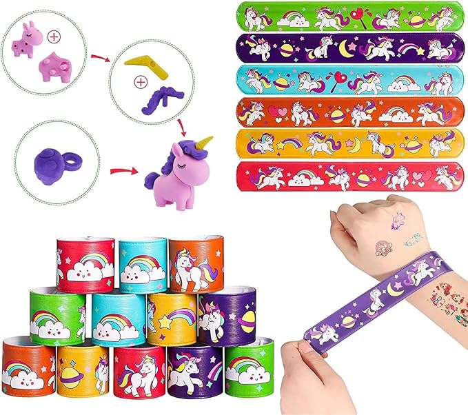 102Pcs Unicorns Party Favors for Kids Girls 3-4-8-12, Birthday Gift, Small Bulk Toys Treasure Box Toys for Classroom Reward Carnival Prizes, Easter Goodie Bag Stuffers Pinata Fillers