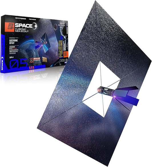 Space O DIY Engineering Kit - Near Earth Asteroid Scout Model Kit - NEA Scout Science Toy Kit - Educational STEM Kit, Electrical Engineering Kit - DIY Toy Gift for Adults, Teens, Kids 14+