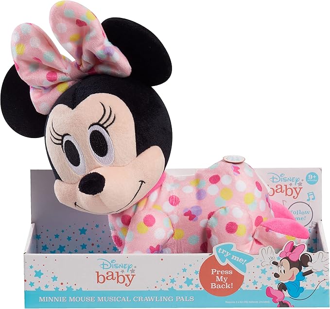 Disney Baby Musical Crawling Pals Plushie, Minnie Mouse, Interactive Crawling Plushie, Stuffed Animal, Kids Toys for Ages 09 Month by Just Play