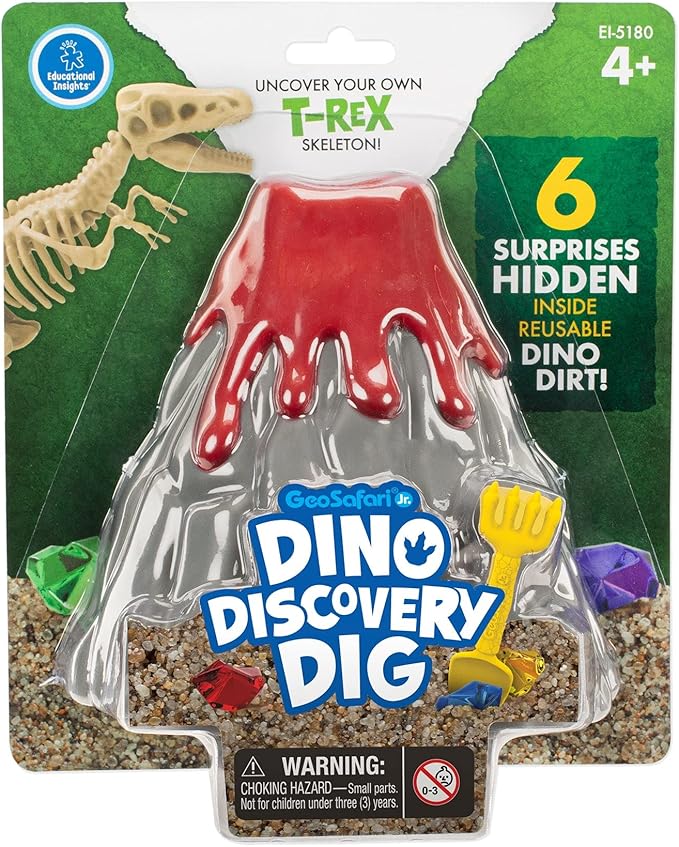 Educational Insights GeoSafari Jr. Dinosaur Discovery Dig T-Rex Fossil Kit, Science Toy, Game for Boys & Girls, Ages 4+