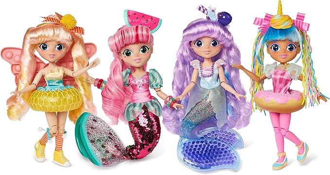Sunny Days Entertainment Fidgie Friends Unicorn Sprinkles – Stretchy Noodle Hair with Slow Foam Donut Skirt | 10.5 Inch Fashion Doll with Fidgets | Sensory Toys for Kids