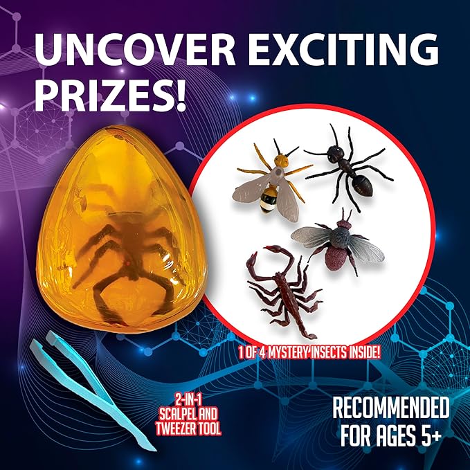 Top Secret Toys Discover-It Dissection Kit for Kids, Synthetic Amber Science Lab Kit to Learn About Insects, Science Toys for Kids Ages 5 and Above