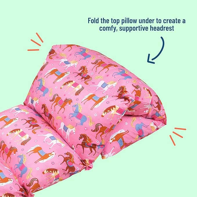 Wildkin Microfiber Pillow Lounger, 87 X 27 Inches, Horses