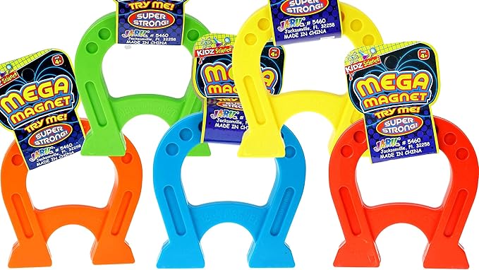 JA-RU Mega Magnet Toy (1 Magnet Horseshoe Shaped) Strong Magnets for Preschool Science Experiments & Classroom Activities for Kids. Educational Toy. School Supply. 5460-1