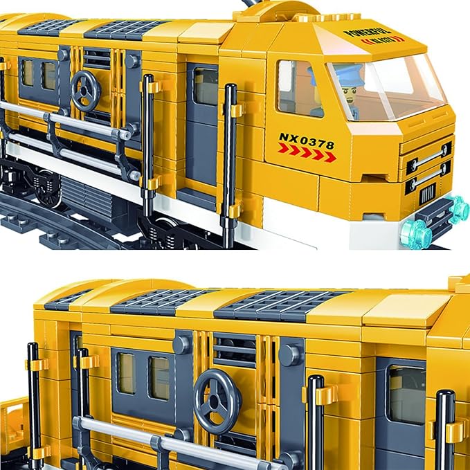 6IN1 City Freight Train Car Building Set, DIY Toys for Teens and Adults, Compatible with Lego 630 Building Accessory (City Repair Track Train)