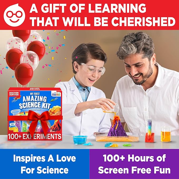 Doctor Jupiter My First Amazing Science Kit for Kids Ages 4+ | Birthday Gift Ideas for 4-5-6-7-8-9-10-11-12 Year Old Boys & Girls | STEM Learning & Educational Toys |Advanced Science Experiment Series