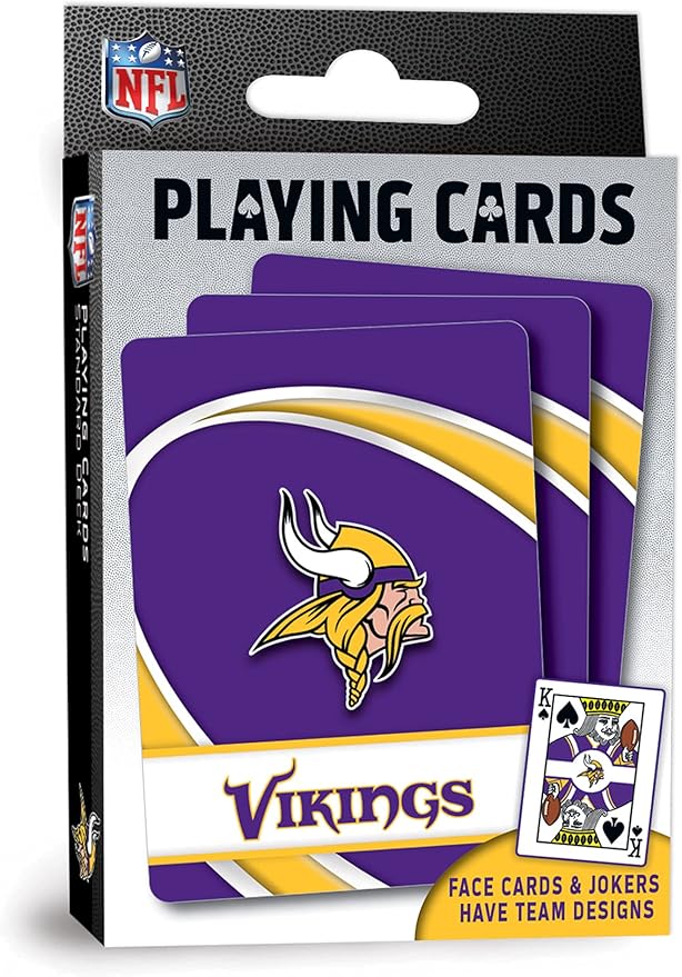 MasterPieces - NFL Playing Cards, Officially Licensed Minnesota Vikings Football Deck, Family Games for Adults and Kids, Standard Index