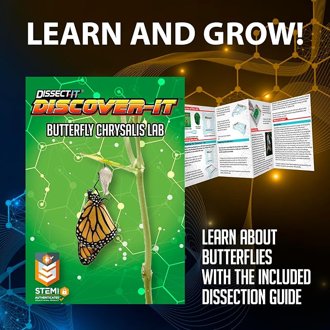 Top Secret Toys Discover-It Dissection Kit for Kids, Synthetic Butterfly Metamorphosis Science Lab Kit, STEM Science Toys for Kids Ages 5 and Above