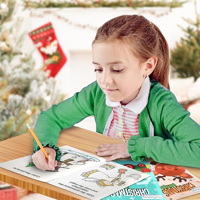 ArtCreativity Christmas Coloring Books for Kids Bulk, Pack of 24, 8.5" X 11" Large Booklets, Fun Christmas Treats Prizes, Favor Bag Fillers