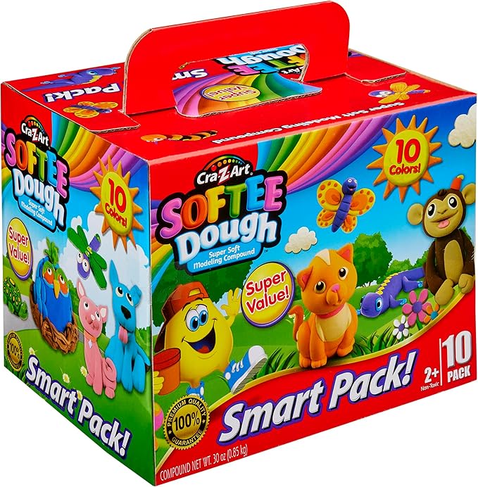Cra-Z-Art Softee Dough Bulk 10 Pack of Modeling Compound, Super Pack of Softee Dough, Ages 2 and Up
