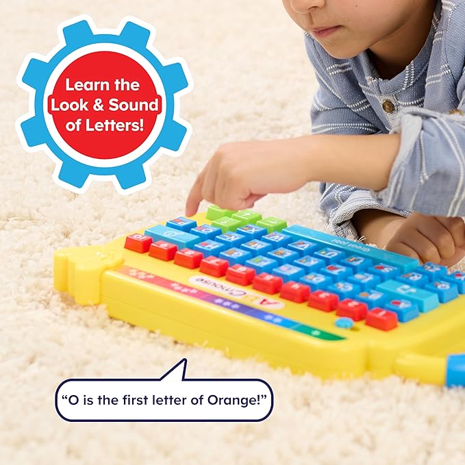 Just Play ABCmouse®, Level-Up Learning Keyboard, 3 Learning Modes, Learning and Education, Pretend Play, Kids Toys for Ages 3 Up