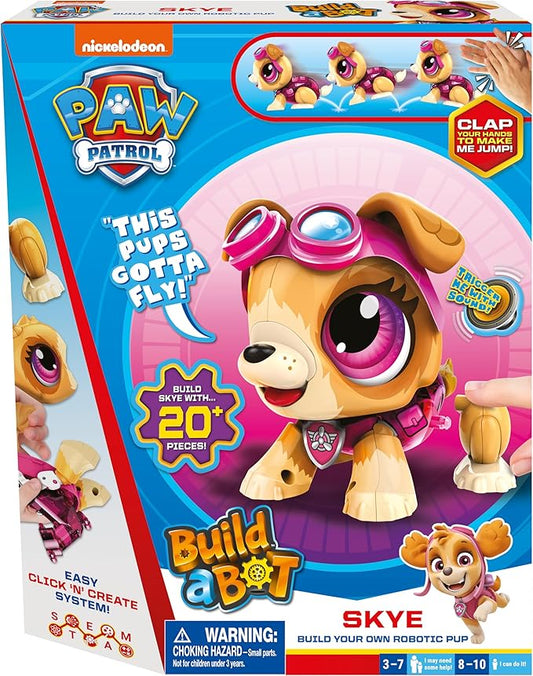 Build a Bot Paw Patrol Skye - Build Your Own Robotic Pet with 20+ Pieces with 1 Sticker Sheet - Ages 3-10