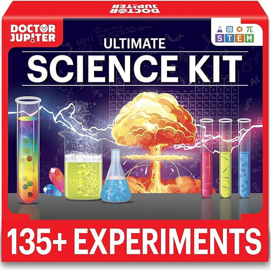 Doctor Jupiter Science Kit for Kids Ages 8-9-10-11-12-13-14| Christmas, Birthday Gift Ideas for Boys & Girls 8+ Years Old | STEM Toy with 135+ Experiments| Learning & Educational Kits