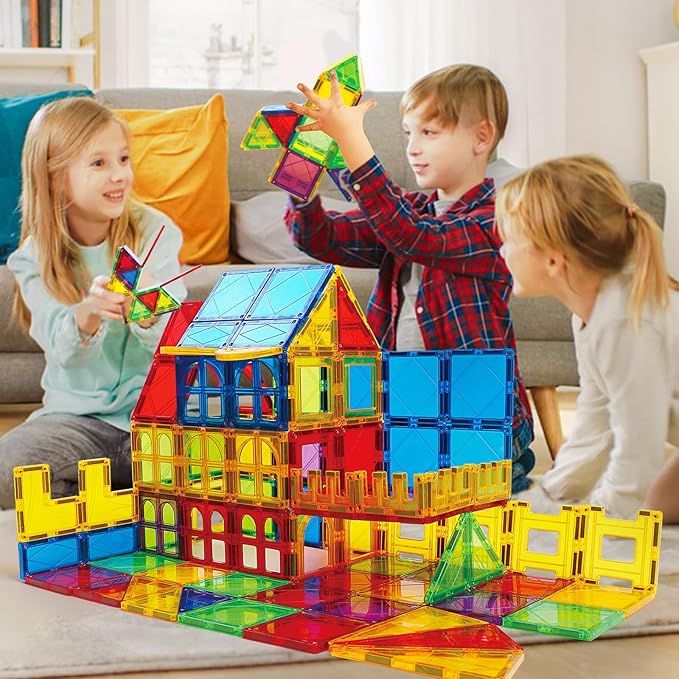 MAGBLOCK Magnetic Blocks - Magnetic Tiles Toys for Toddlers Kids Magnetic Building Blocks Preschool Magnet Set Magnetic Stem Toys 70 Pieces