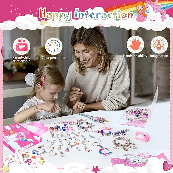SUZUTOY Bracelet Making Kit for Girls, Unicorns Gifts for Girls, Arts and Crafts for Kids Ages 4 5 6 7 8 9 10 11, Gifts Toys for 4-12 Year Old Girl, Beads for Bracelet Making, Jewelry Making Supplie