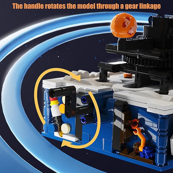 Solar System Building Toys, Rotatable Educational Toys for Science Experiments,Lighted Ornaments for The Night,Birthday Gift for Ages 8 up,Gifts for Christmas (775 Pieces)