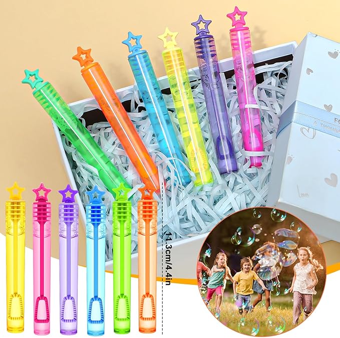 Building Blocks Party Favors Birthday Supplies for Kids, Gift Box Straw Mini Bubble Wand Button Pin Slap Bracelet Keychain, Goody Bag Stuffer Filler Girls Boys Game Carnival Classroom Prize Decor