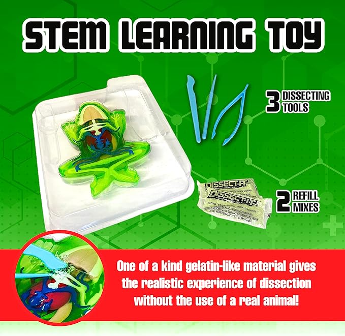 Dissect-It Kit for Kids Plus Upgraded Frog Dissection Toy Kit, Realistic Lab Experience, No Use of Real Frog! No Odor, STEM Toys, Animal Science & Anatomy Home Learning for Kids, Boys, Girls