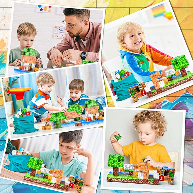 100PCS Magnetic Blocks - Building Toys for Boys Girls 3+,Toddler Building Magnet Toy STEM Sensory Game,Christmas Birthday Gifts for Kids Ages 4 5 6 7 8 9
