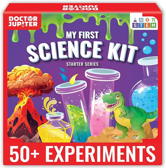 Doctor Jupiter My First Science Kit for Kids Ages 4-5-6-7-8-9-10-11-12 | Birthday Gift Ideas for 4+ Year Old Boys & Girls | STEM Learning & Educational Toys | 50+ Experiments Starter Science Series