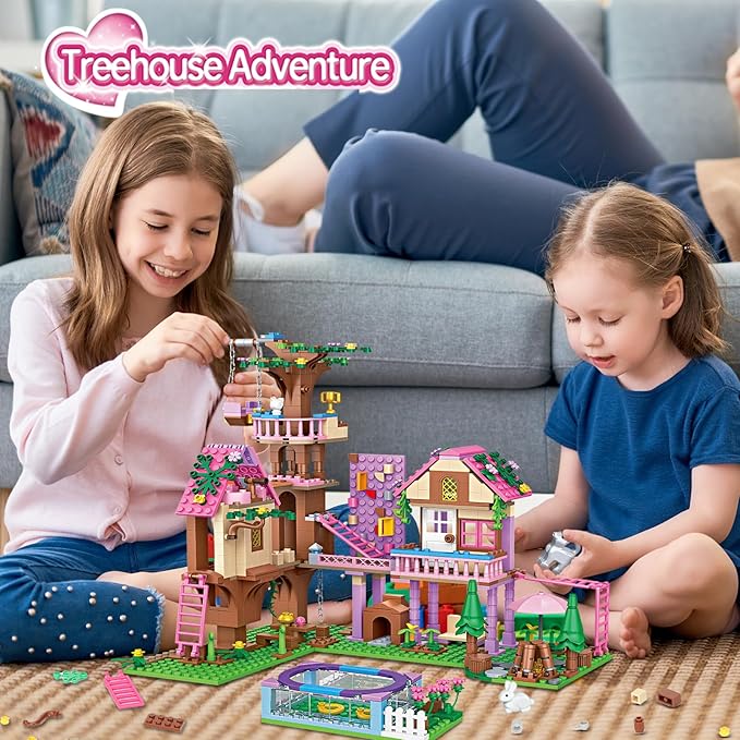 Tree House Building Set Compatible with Lego Friends, 756 PCS Forest House Building Kit Birthday Gift for Kids Girls Age 6-12 Years(7681)