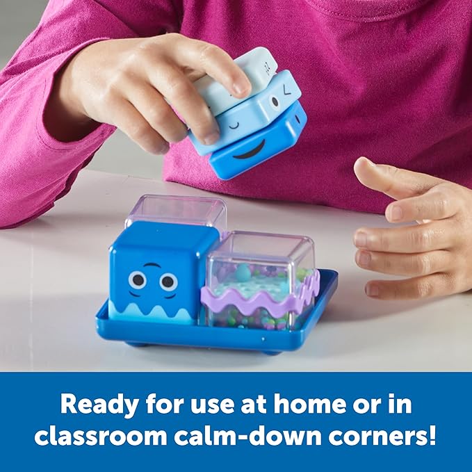Learning Resources Cool Down Cubes Sensory Fidget Set, Fidgets for Kids, Sensory Toys for Toddlers, Fidgets for Classrooms, Easter Basket Toys, Ages 3+,5 Pieces