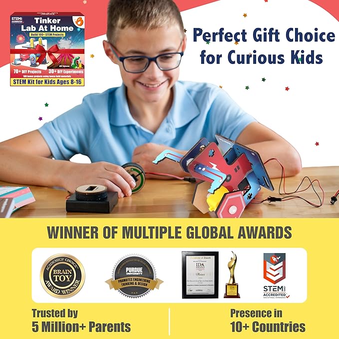 Butterfly Edufields 200+ Science Kits for Kids Age 12-14 | Gifts for 12 Year Old Boys| Circuits for Kids 8-12 | Build a Robot Kit for Kids 8-12 | Stem Kits for Kids Age 12-14 | Electronic Kit