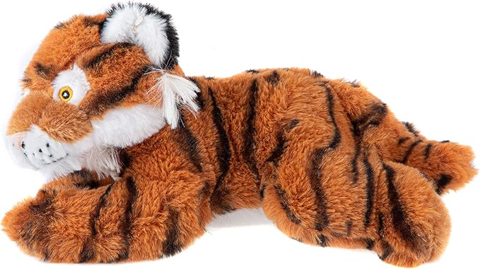 Wild Republic EcoKins Mini Tiger Stuffed Animal 8 inch, Eco Friendly Gifts for Kids, Plush Toy, Handcrafted Using 7 Recycled Plastic Water Bottles
