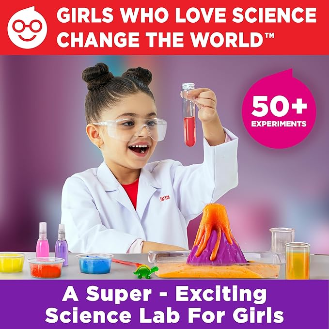 Doctor Jupiter Girls’ First Science Kit for Kids Ages 4-5-6-7-8-9-10-11-12 | Birthday Gift Ideas for 4+ Year Old Girls | STEM Learning & Educational Toys | 50+ Experiments Starter Science Series