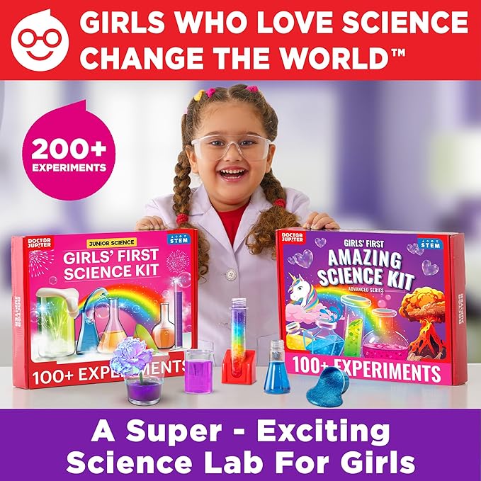 Doctor Jupiter Girls’ First Science Gift Set for Girls Ages 4+ | Set of Girls' First Science Kit & Amazing Science Kit |Birthday Gift Ideas for 4-5-6-7-8 Year Old Girls |STEM Learning & Education Toys