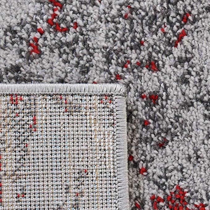 SAFAVIEH Adirondack Collection X-Large Area Rug - 11' x 15', Red & Grey, Modern Abstract Design, Non-Shedding & Easy Care, Ideal for High Traffic Areas in Living Room, Bedroom (ADR134Q)