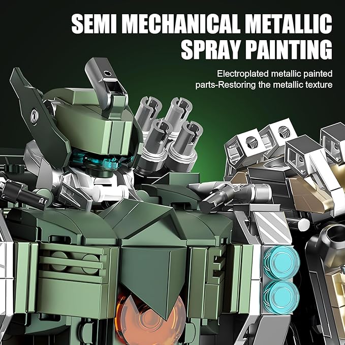 Mech Building Blocks Set for Adults,Motorized Robot Model Building Kit with Multiple Weapons, Hard Core Industrial Style Collectible Gifts for Man Boys Ages 12+ (1403 PCS)