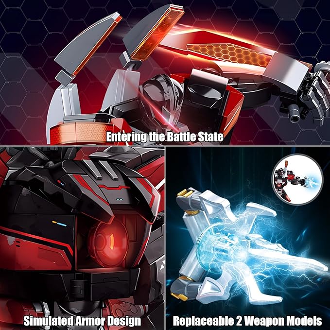 Wanderer Mech Building Blocks Set for Adults,Dark Robot Model Building Kit with 2 Multiple Weapons, 585 Pcs Creative Collectible Gift for Boys Kids 8-12