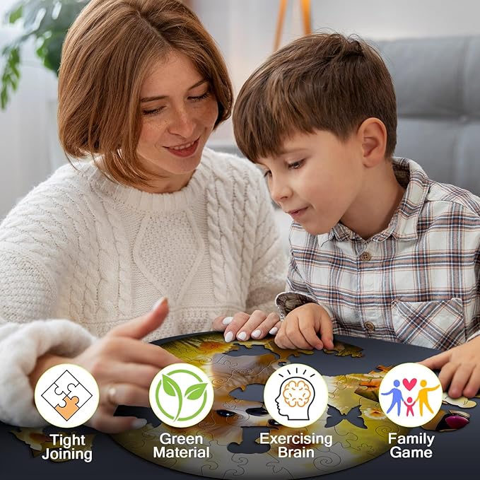 Wooden Jigsaw Puzzles for Kids Ages 4-6, 50 Piece Unique Shape Animal Theme Puzzle - Preschool Learning Educational Toys for Kids 3+, Valentines Day Birthday Easter Gifts for Kids Girls Boys (Puppy)