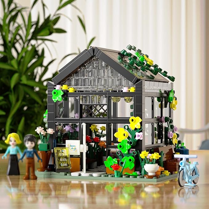 QLT QIAOLETONG Flower House Building Set, Compatible with Lego Flowers House Create Elegance and Warmth Environment, with Beautiful Gift Box Toys for Boys & Girls 6-12 and Building Fans (579 Pcs)