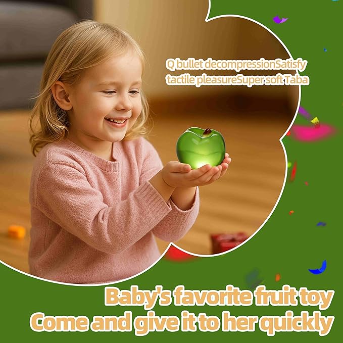 Handmade Silicon Taba Clear Apple Squishy Clear Apple,Safe & Non-Toxic Sticky Mochi Squishy Fidget Stress-Relief Squeeze Toys for Kids & Adults Relaxation & Sensory Play