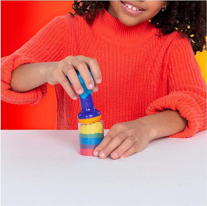 Kinetic Sand, Rainbow Mix Set with 3 Colors of Kinetic Sand (13.5oz) and 6 Tools, Play Sand Sensory Toys for Kids Ages 3 and up