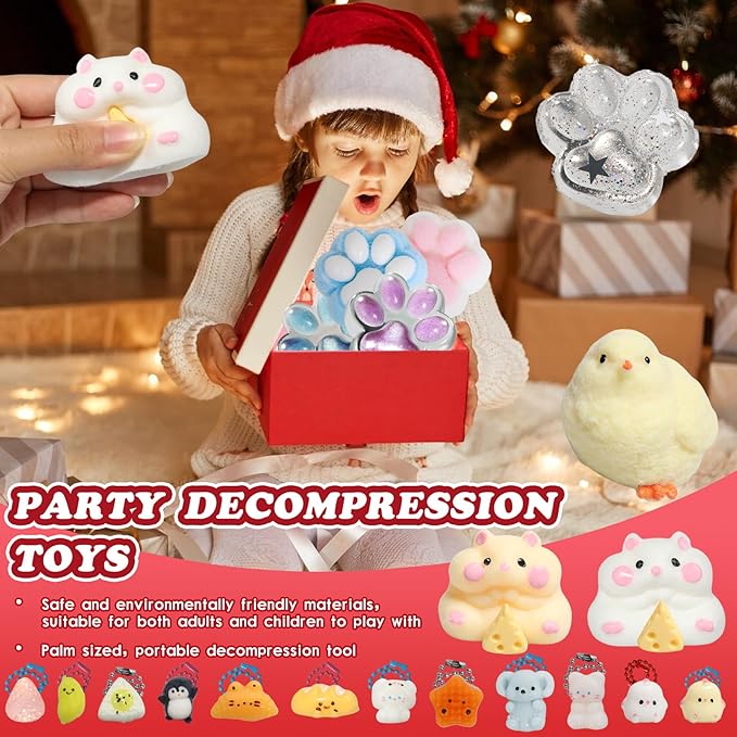 20pcs Squishy Pack,Fidget Toys Kit,Include taba Squishies Party Favors for Kids 4-8 8-12 Treasure Box Toys for Classroom Birthday Xmas Gifts Goodie Bag Stocking Stuffers for Teens (20pcs)