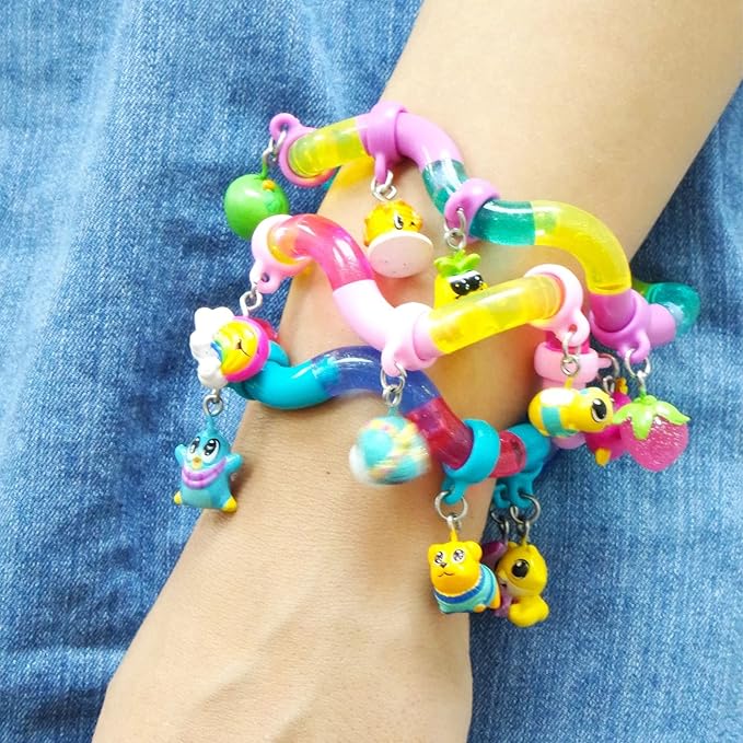Tangle Charms - Tangle Fidget Friendship Bracelets (Cutesy Fruit) - - Charm Bracelets - Mystery Charm - Tangle Fidgets for Kids - Cute Tangle Fidgets