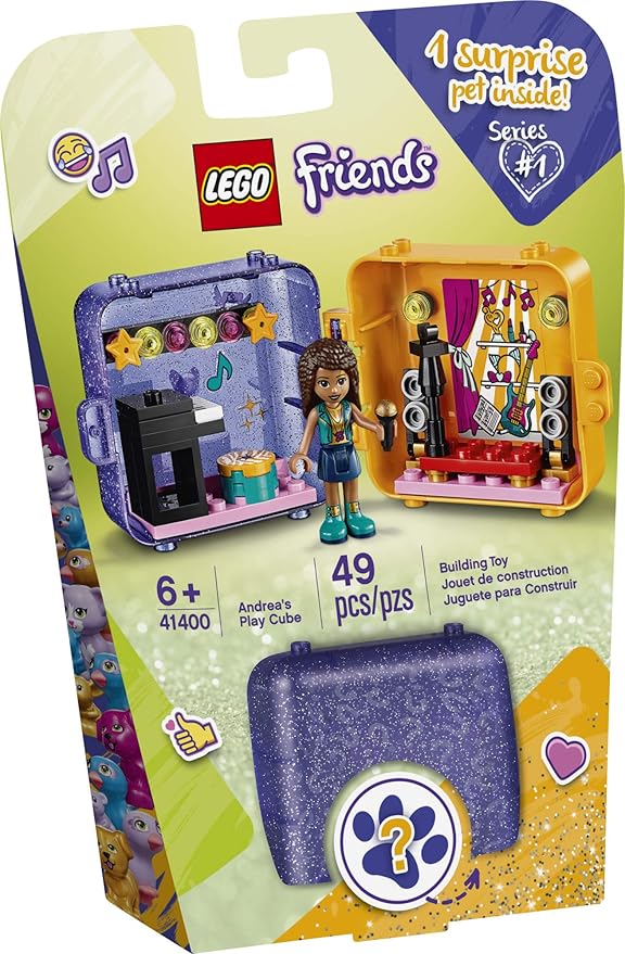 LEGO Friends Andrea’s Play Cube 41400 Building Kit, Includes a Pop Star Mini-Doll and Toy Pet, Sparks Creative Play, New 2020 (49 Pieces)