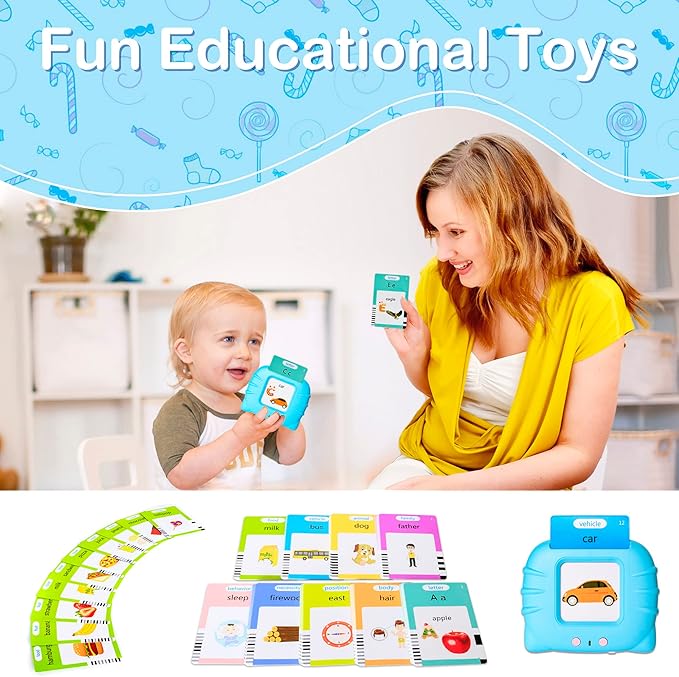 510 Talking Flash Cards for Kids 2-4 - Pocket Speech Therapy Toys for Autism, Montessori Learning