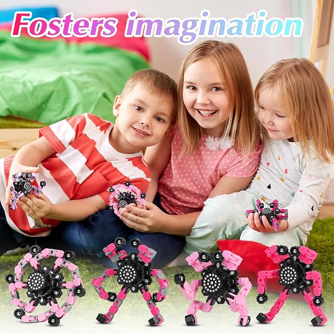 Valentines Day Gifts for Kids Fidget Toys for Teen Girls, Transformable Fidget Spinners,Autism ADHD Stress Relief Sensory Toys for Boys and Girls, Stocking Stuffers for Kids Adults
