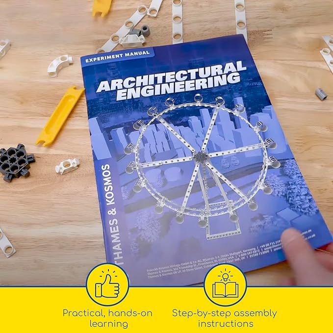 Thames & Kosmos Architectural Engineering | Science Experiment & Model Building Kit | Build 26 Models of Structures & Structural Elements | A Parents' Choice Gold Award Winner 14.6 Inches