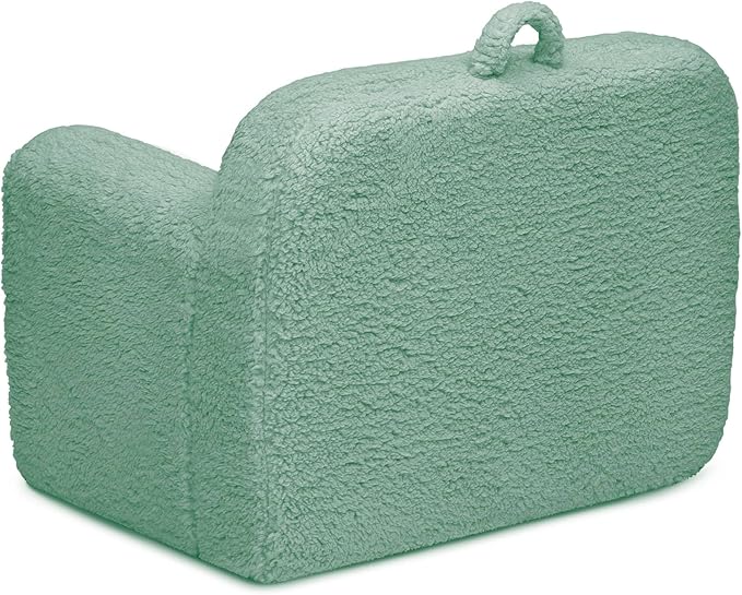 Delta Children Sherpa Cozee Chair - Foam Kids Chair for Ages 18 Months and Up, Sage