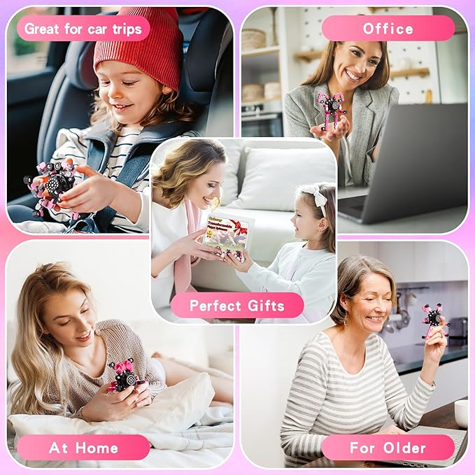 Valentines Day Gifts for Kids Fidget Toys for Teen Girls, Transformable Fidget Spinners,Autism ADHD Stress Relief Sensory Toys for Boys and Girls, Stocking Stuffers for Kids Adults