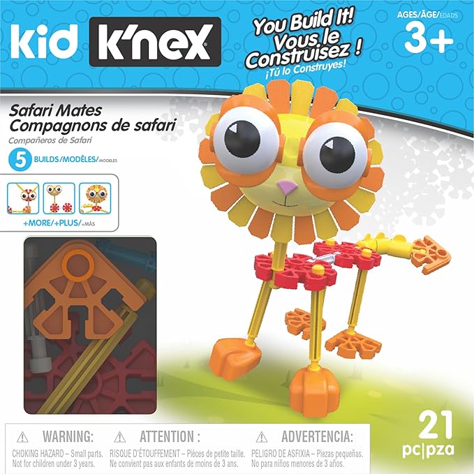 K'NEX Kid Safari Mates Building Set - 21 Pieces - Ages 3+ - Preschool Educational Toy
