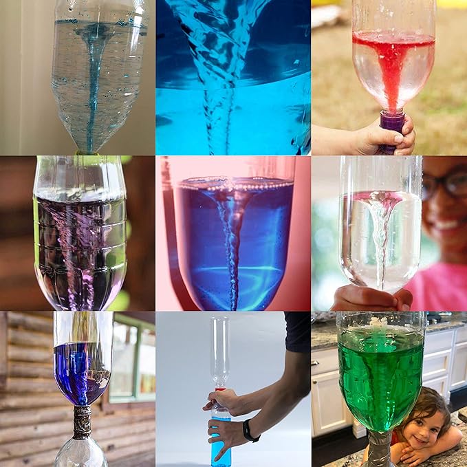 Tornadoes in A Bottle, 20 Pcs Plastic Tornado Bottle Connector Vortex Connector Cyclone Tube for Scientific Experiment, 5 Colors