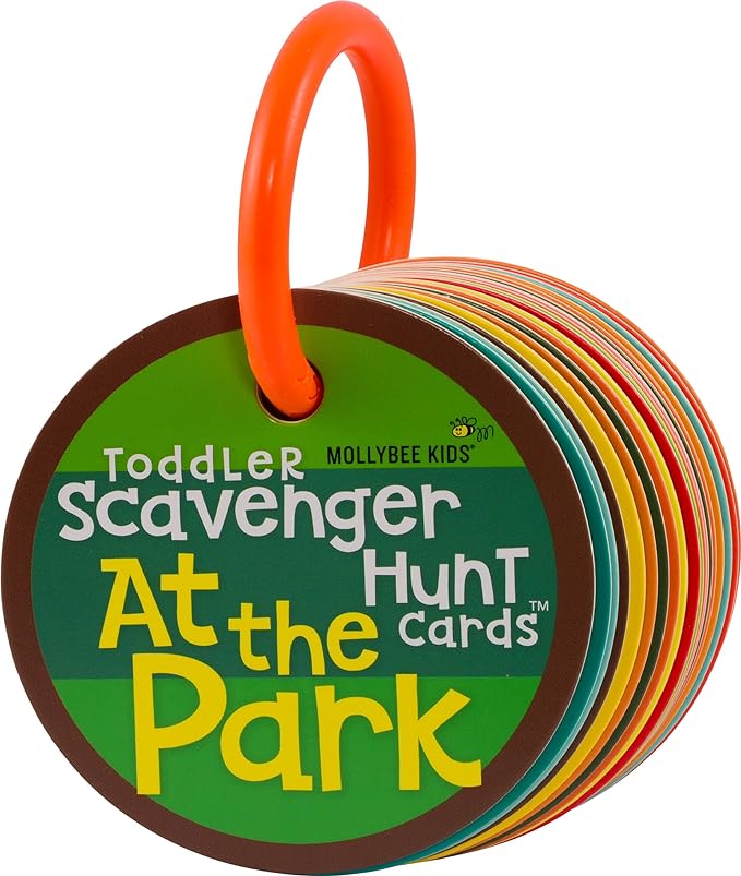 MOLLYBEE KIDS Toddler Outdoor Scavenger Hunt Cards at The Park, Toddler Games, Gifts for Ages 2, 3