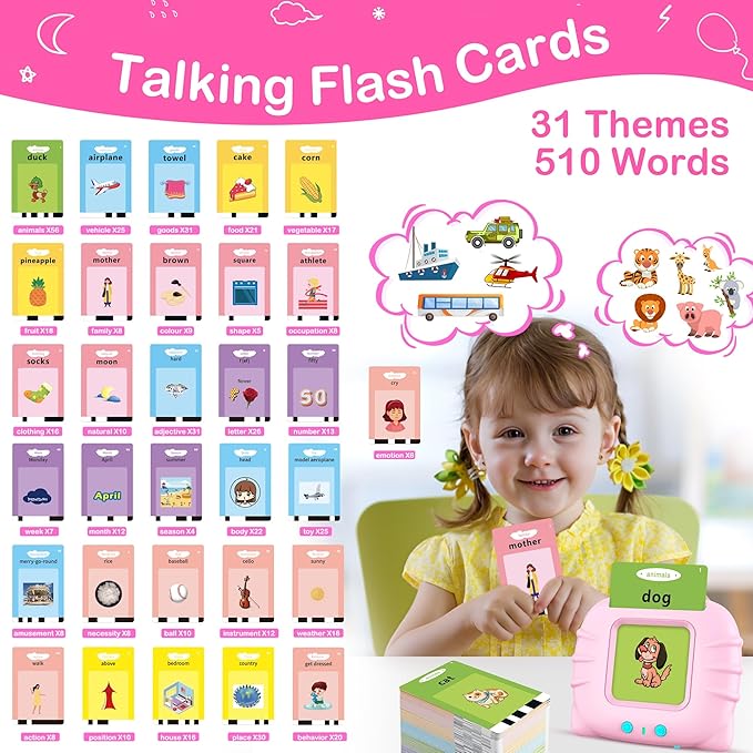 ABC Learning Flash Cards for Toddlers 2 3 4 5 6 Year Old, 510 Sight Words Toddler Toys, Pocket Speech Therapy Toys, Educational Learning Toys, Toddler Flash Cards, Gifts for Boys Girls 2-6