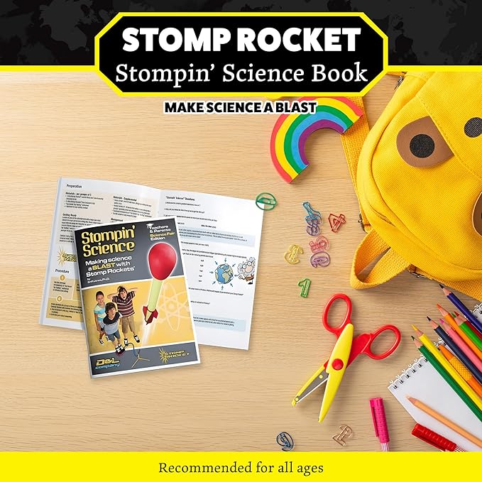 Stomp Rocket Stompin' Science Book - Use with Toys Rocket Launcher Kits for Kids - Introduction to STEM Educational Book for Boys & Girls, Fun, Interactive Outdoor Play, Learning Activity & Discovery